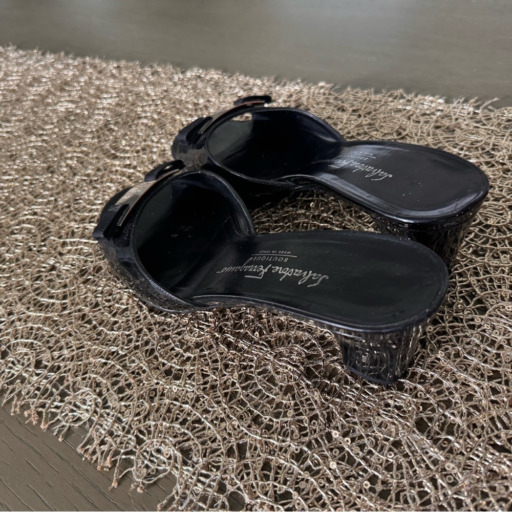 Vintage authentic Salvatore ferragamo sandals mules black